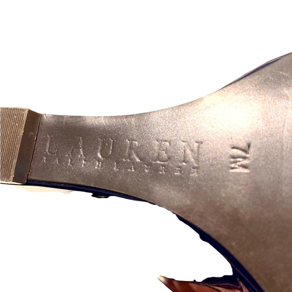 LAUREN RALPH LAUREN wedges size 7 navy - Picture 6 of 8